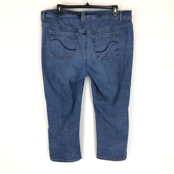 Lane Bryant Genius Fit Crop Jeans Women's Plus Size 22 Distressed Stretch - Picture 4 of 11